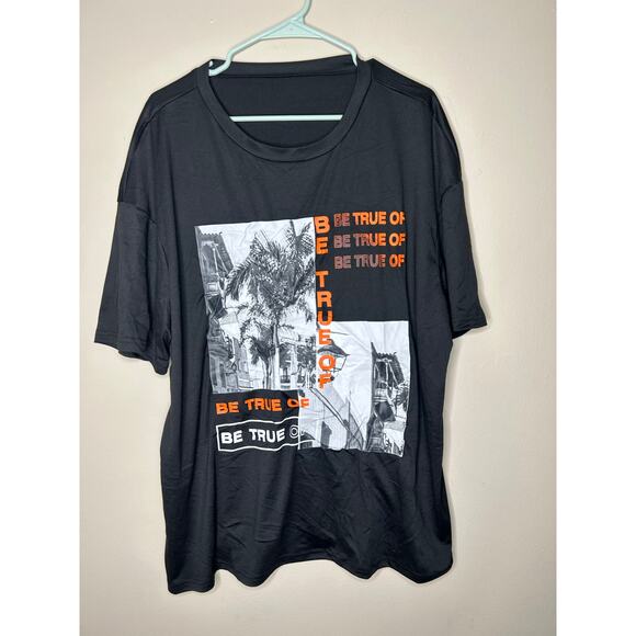 Women’s Size 2XL SHEIN Curve Be True Of Black & Orange Vinyl Graphic Tee - Picture 1 of 3